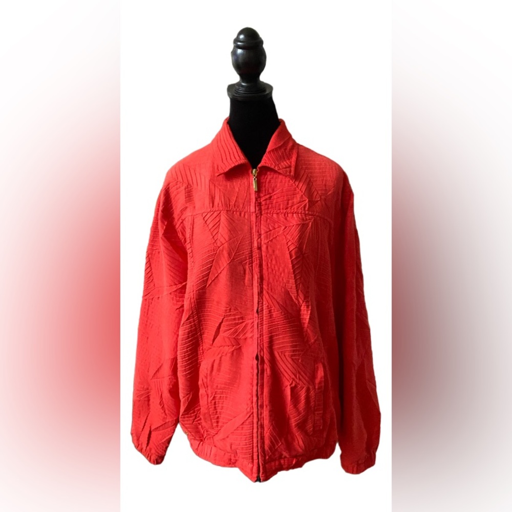 Erin London: Orange Red Textured Jacket